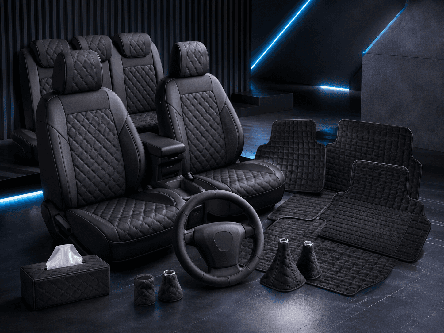 Premium Signature Cabin Set universal cabin accessory kit arranged in a graphite studio
