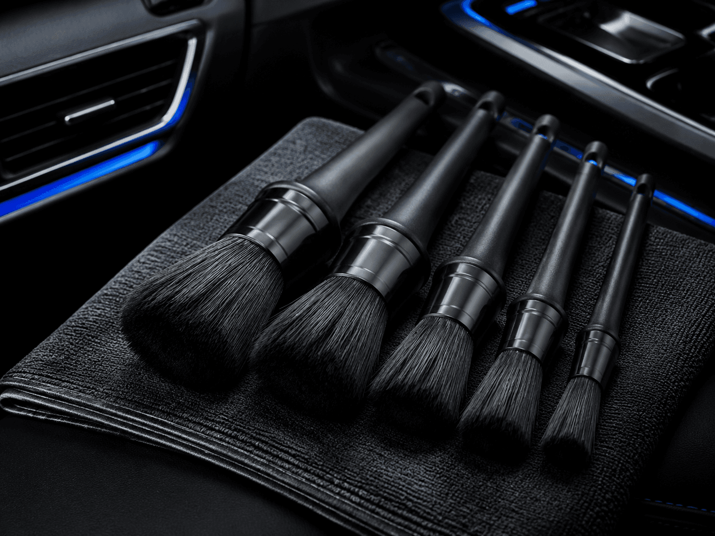 Quick Refresh Detailing Duo universal cabin accessory kit arranged in a graphite studio